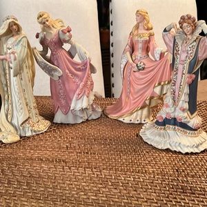 Lenox Disney princess figurines-Sleeping Beauty, Cinderella, Guinevere,Rapunzel.